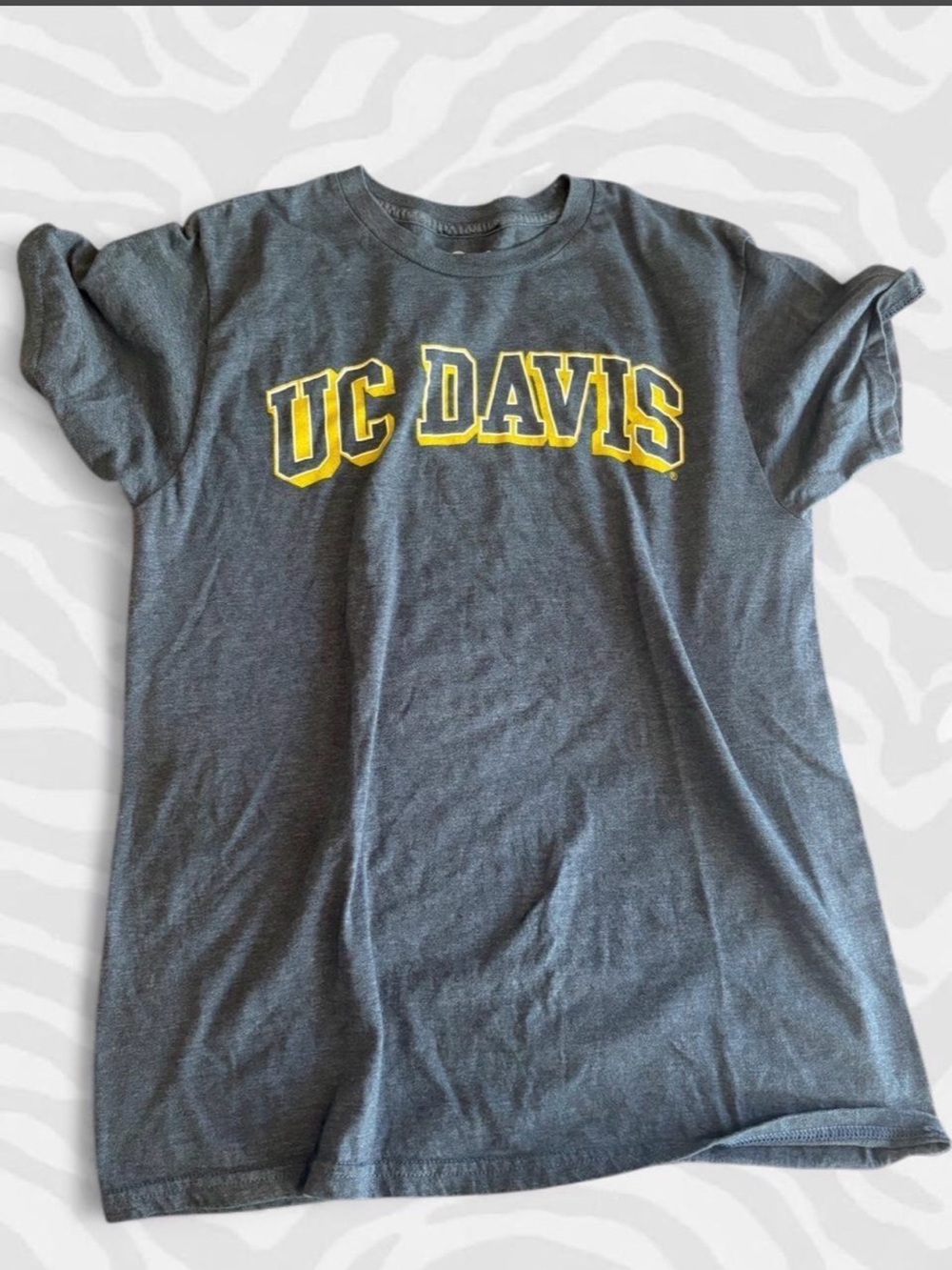 Blue 84 UC Davis Grey Short Sleeve Tee with Yellow Logo